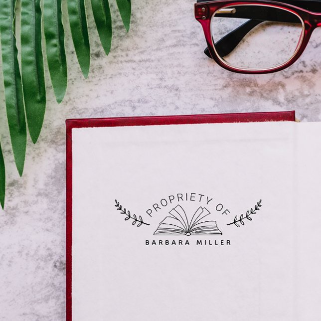 Vintage Books Botanical Custom Bookshelf Rubber Stamp (Creator Uploaded)