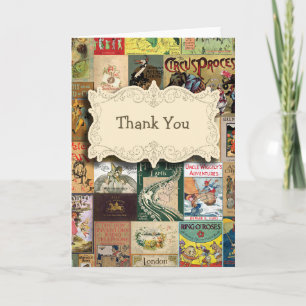 Vintage Books Bring A Book Baby Shower Thank You Card