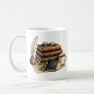 Vintage Books & Cosy Reading Nook Coffee Mug
