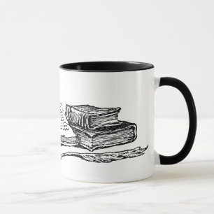 Vintage Books Etching Reading Mug