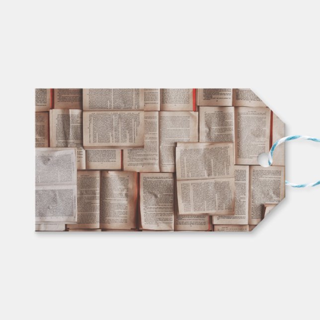 Vintage Books Gift Tags (Front (Horizontal))