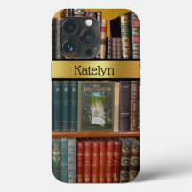 Vintage Books on Library Shelf Personalised