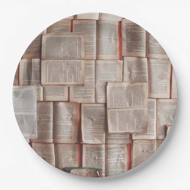 Vintage Books Paper Plate (Front)