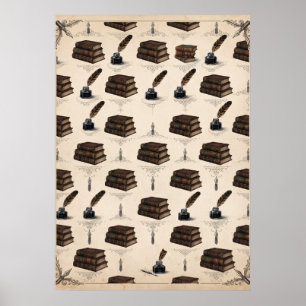 Vintage Books Quill Ink Literary Poster