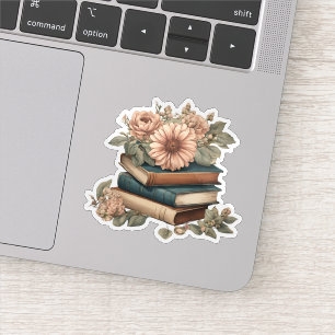 Vintage Books with Cascading Flowers Waterproof