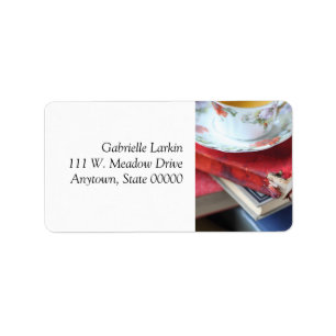 Vintage books with tea label