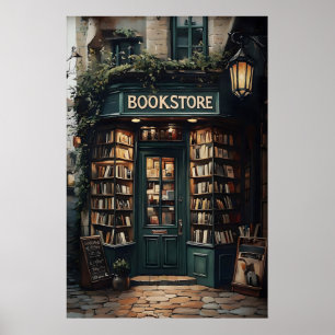 Vintage Bookstore Print, Library Print, Book Lover Poster