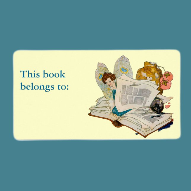 Vintage Bookworm Fairy Reading Illustration (Creator Uploaded)