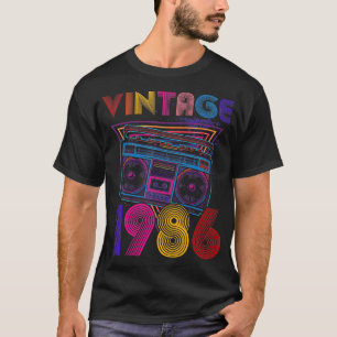 Vintage Boom Box 1986 36th Birthday Music Lover T-Shirt