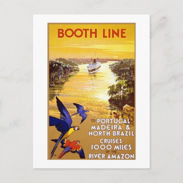 Vintage Booth Line Amazon Postcard (Front)