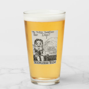 Vintage Booze Cartoon Glass