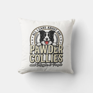 Vintage Border Collie Dog Lover Funny Shirt Design Cushion