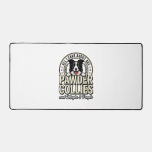 Vintage Border Collie Dog Lover Funny Shirt Design Desk Mat