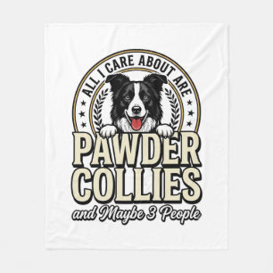 Vintage Border Collie Dog Lover Funny Shirt Design Fleece Blanket