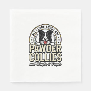 Vintage Border Collie Dog Lover Funny Shirt Design Napkin