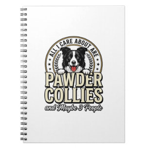 Vintage Border Collie Dog Lover Funny Shirt Design Notebook