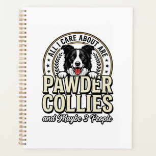 Vintage Border Collie Dog Lover Funny Shirt Design Planner
