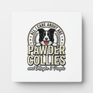 Vintage Border Collie Dog Lover Funny Shirt Design Plaque