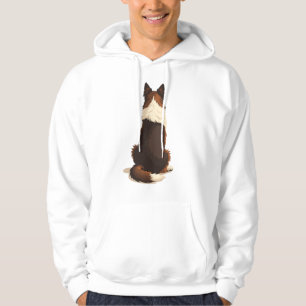 Vintage Border Collie From Behind Dog Illustration Hoodie
