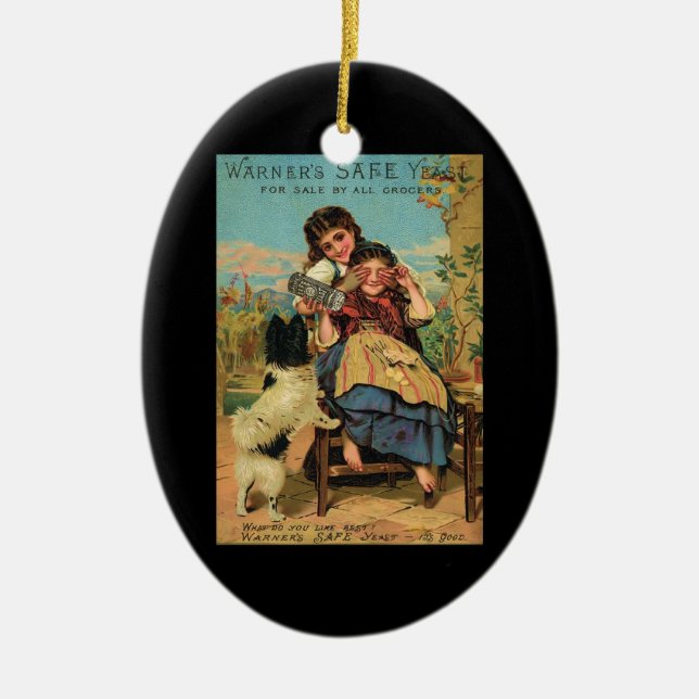 Vintage Border Collie Ornament (Front)