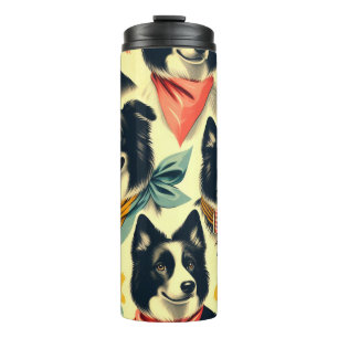 Vintage Border Collie Seamless Thermal Tumbler
