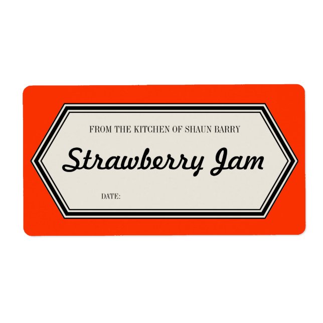 Vintage Border Home Canning Jar Label Template (Front)