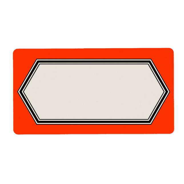 Vintage Border Label Template, Tomato Red (Front)