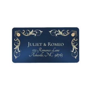 Vintage Border Return Address - Blue Label