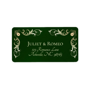 Vintage Border Return Address - Emerald Label