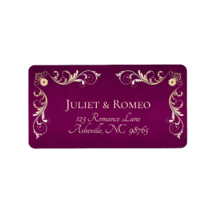 Vintage Border Return Address - Plum Label