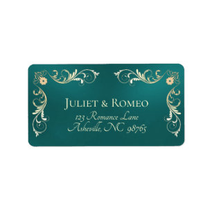 Vintage Border Return Address - Teal Label