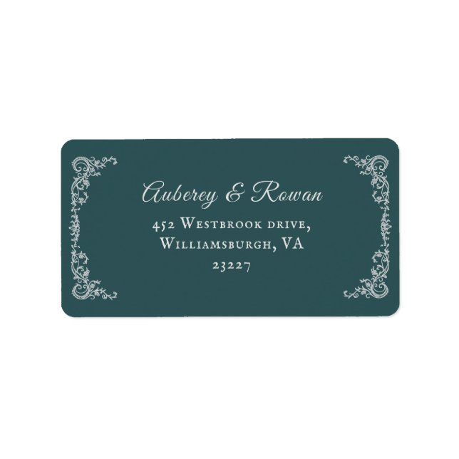 Vintage border Wedding Address Label (Front)