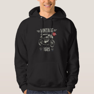 Vintage Born 1985 40th Birthday Classic Retro Moto Hoodie