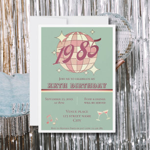 Vintage born 1985 40th birthday party Invitation