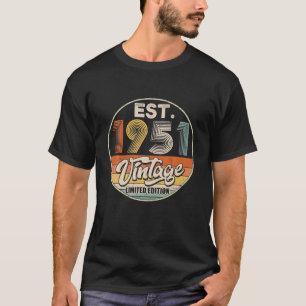 Vintage Born In 1951 Birthday Year Party Wedding T-Shirt