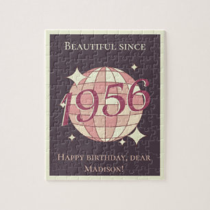 Vintage born in 1956 70th birthday gift jigsaw puzzle