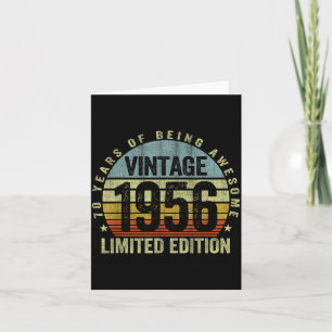 Vintage Born In 1956 Retro 70th Birthday 70 Years  Card