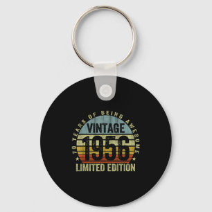 Vintage Born In 1956 Retro 70th Birthday 70 Years Key Ring