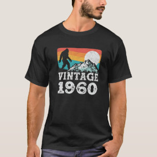 Vintage Born In 1960 Funny Bigfoot Mountains Retro T-Shirt