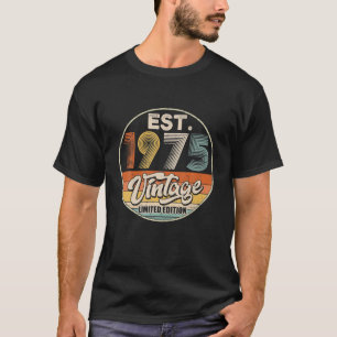 Vintage Born In 1975 Birthday Year Party Wedding T-Shirt