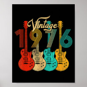 Vintage Born In 1976 50th Birthday 50 Years Old Gu Poster