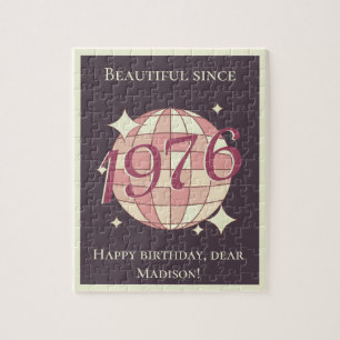 Vintage born in 1976 50th birthday jigsaw puzzle