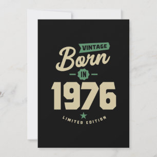 Vintage Born In 1976 Birthday Gift Thank You Card