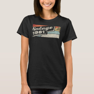 Vintage Born In 1981 41st Birthday 41 Years Old T-Shirt