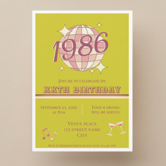 Vintage born in 1986 40th birthday Invitation
