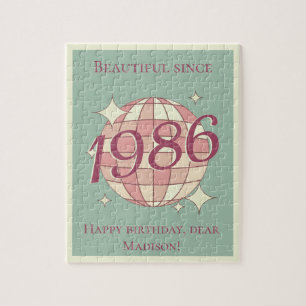Vintage born in 1986 40th birthday jigsaw puzzle