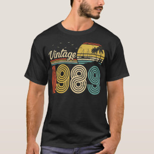 Vintage Born In 1989 34 Years Old Retro 34th Birt T-Shirt