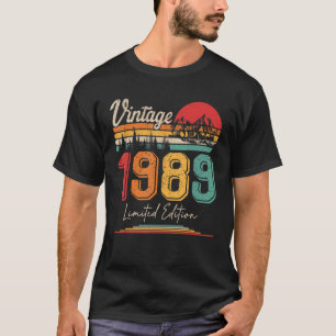 Vintage Born In 1989 Birthday Year Party Wedding A T-Shirt
