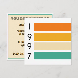 Vintage Born in 1997 Retro Sun 30th Birthday  Invitation