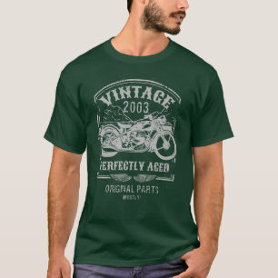 Vintage born in 2003 Motorcycle, bikers riders Cla T-Shirt